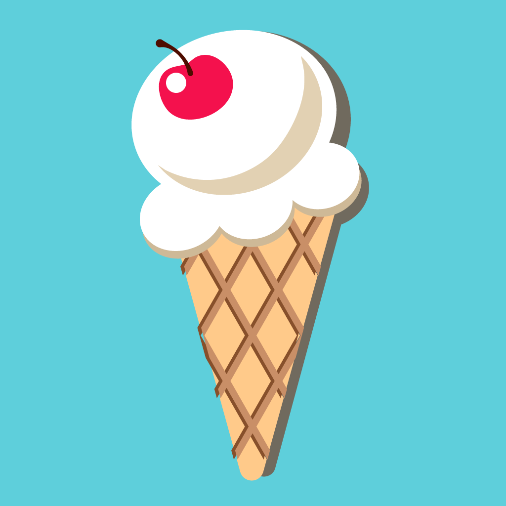 An ice cream cone. The logo of the Now Churning iOS app.